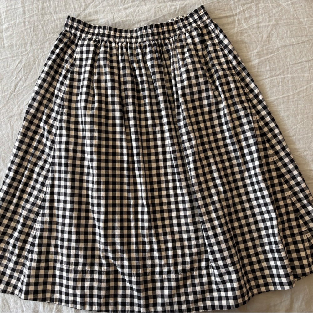 Alex Mill Black and White Gingham A-Line Women's Skirt